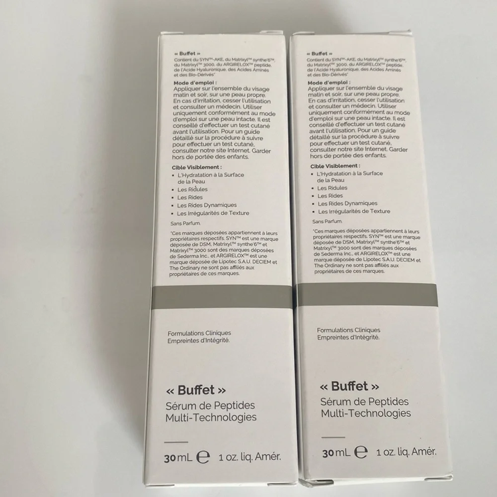 X2 The Ordinary 'Buffet' Multi-Technology Peptide Serum, 30ml‎ , New in Box